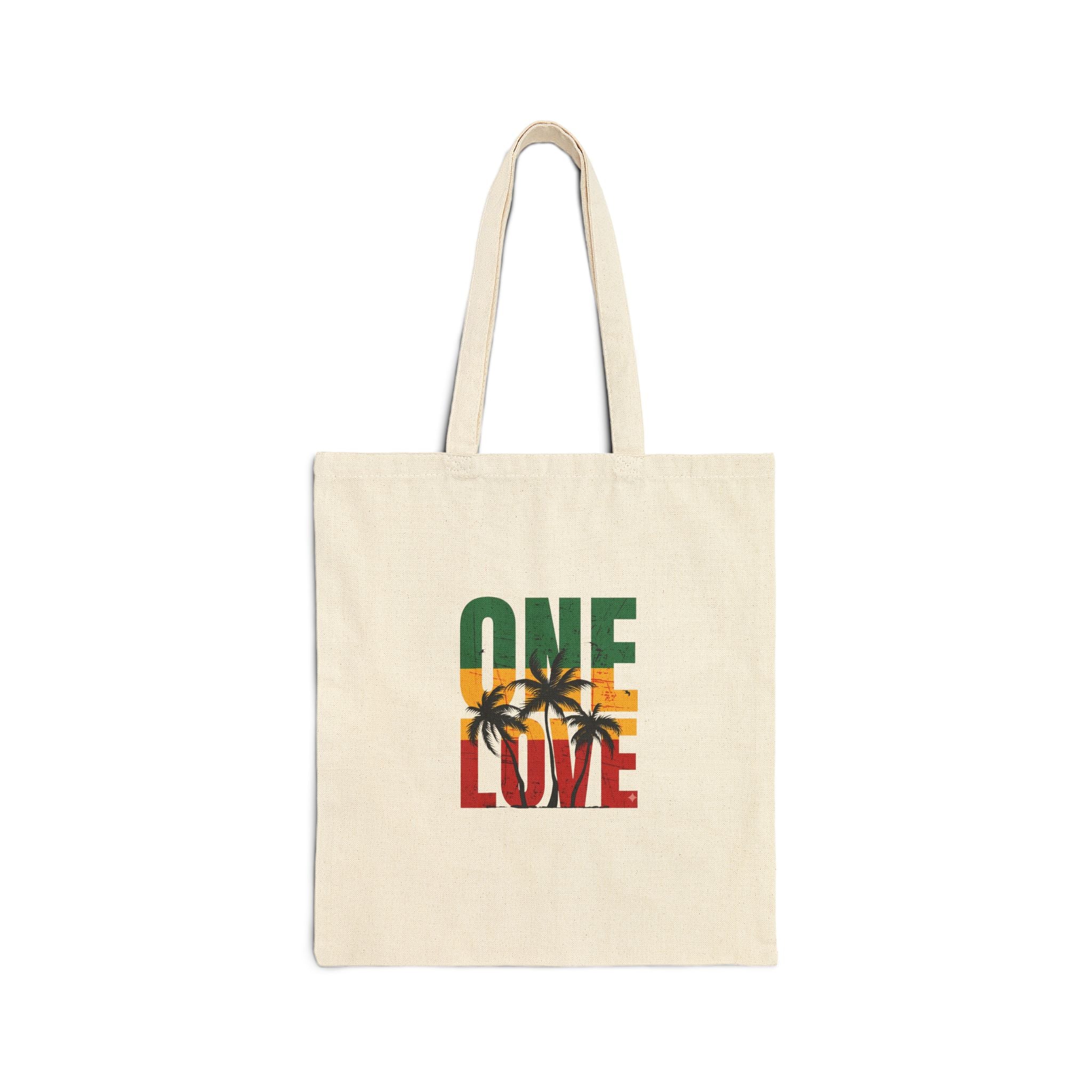One Love Palm Tote Bag — Inspired Cotton Canvas Shopper