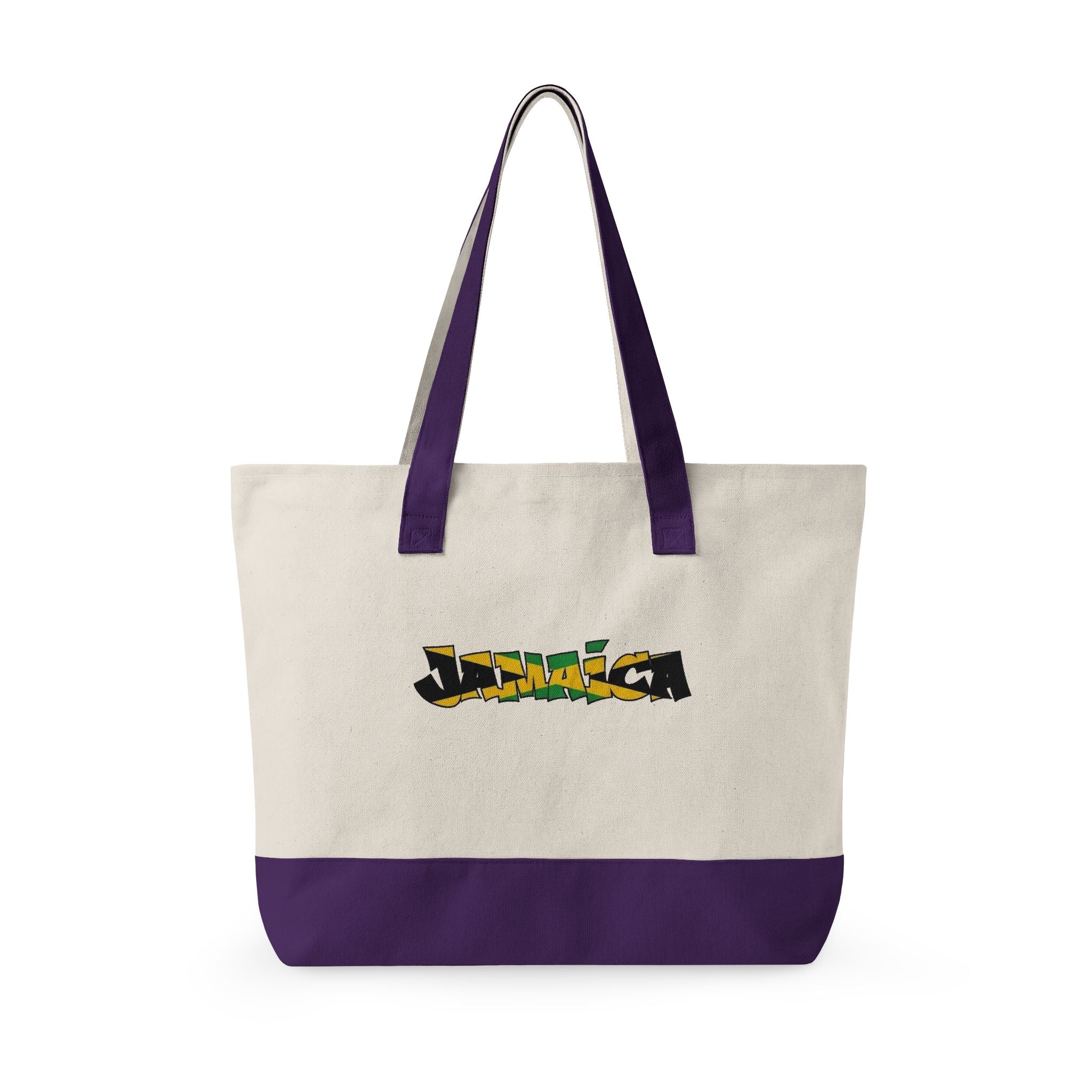 Jamaica Tropical Palm Beach Zippered Canvas Tote