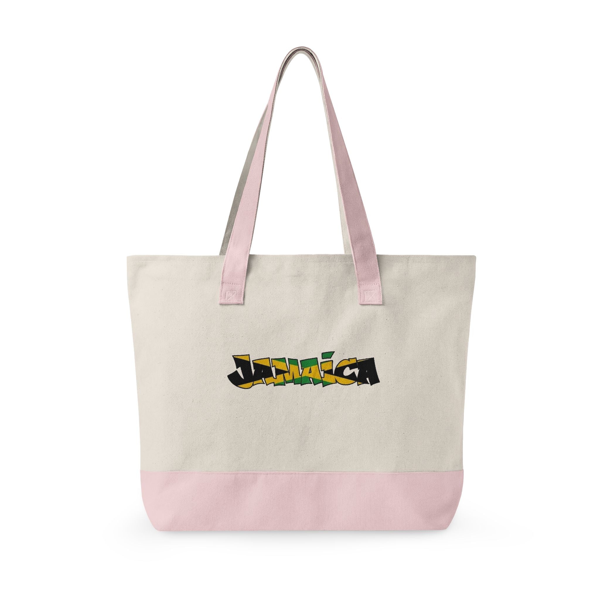 Jamaica Tropical Palm Beach Zippered Canvas Tote