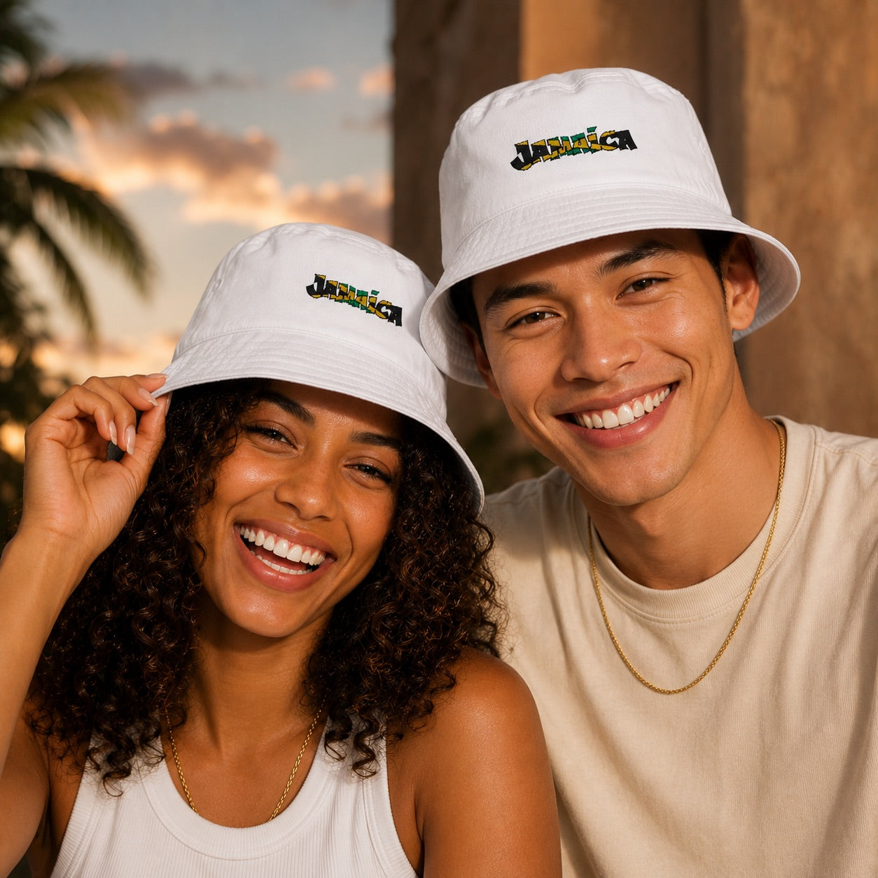 Jamaica Embroidered Bucket Hat