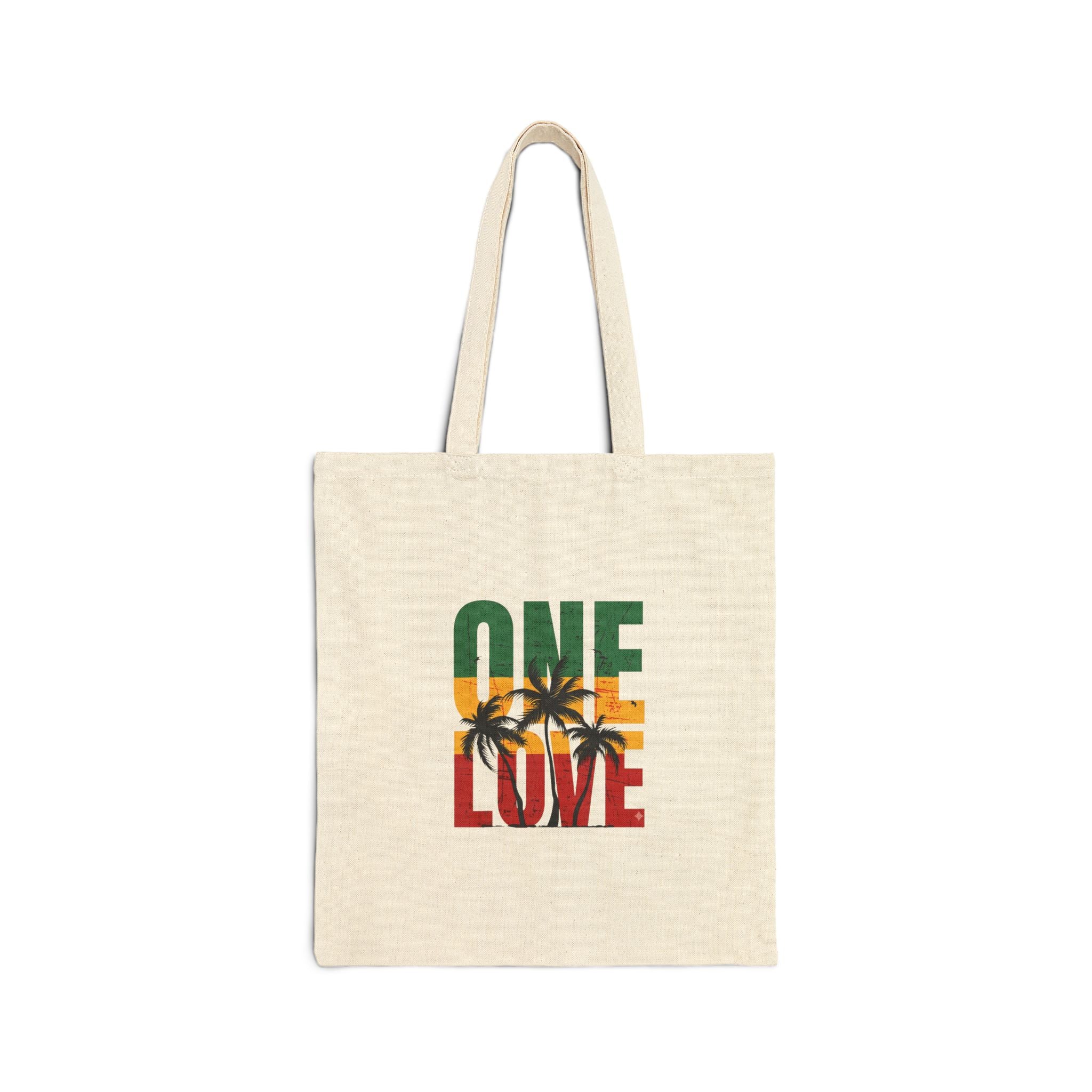 One Love Palm Tote Bag — Inspired Cotton Canvas Shopper
